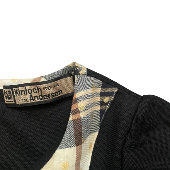 Kinloch Anderson Scotland girls black dress with tartan collar size 6-7 120cm - Picture 3 of 8